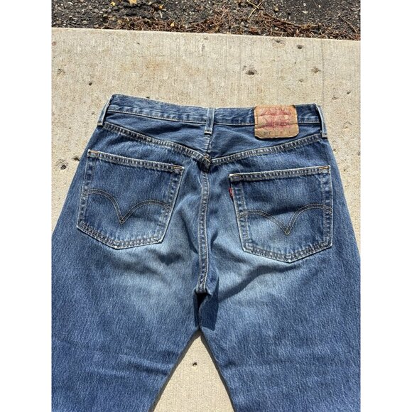 90’s Levi 501 Raw Selvedge Denim Jeans Raw Hem 31x30 - Picture 5 of 11